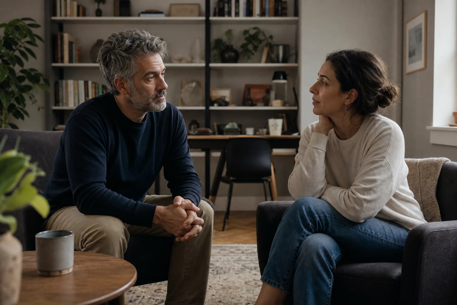 A couple pauses for an honest conversation about age and power differences.