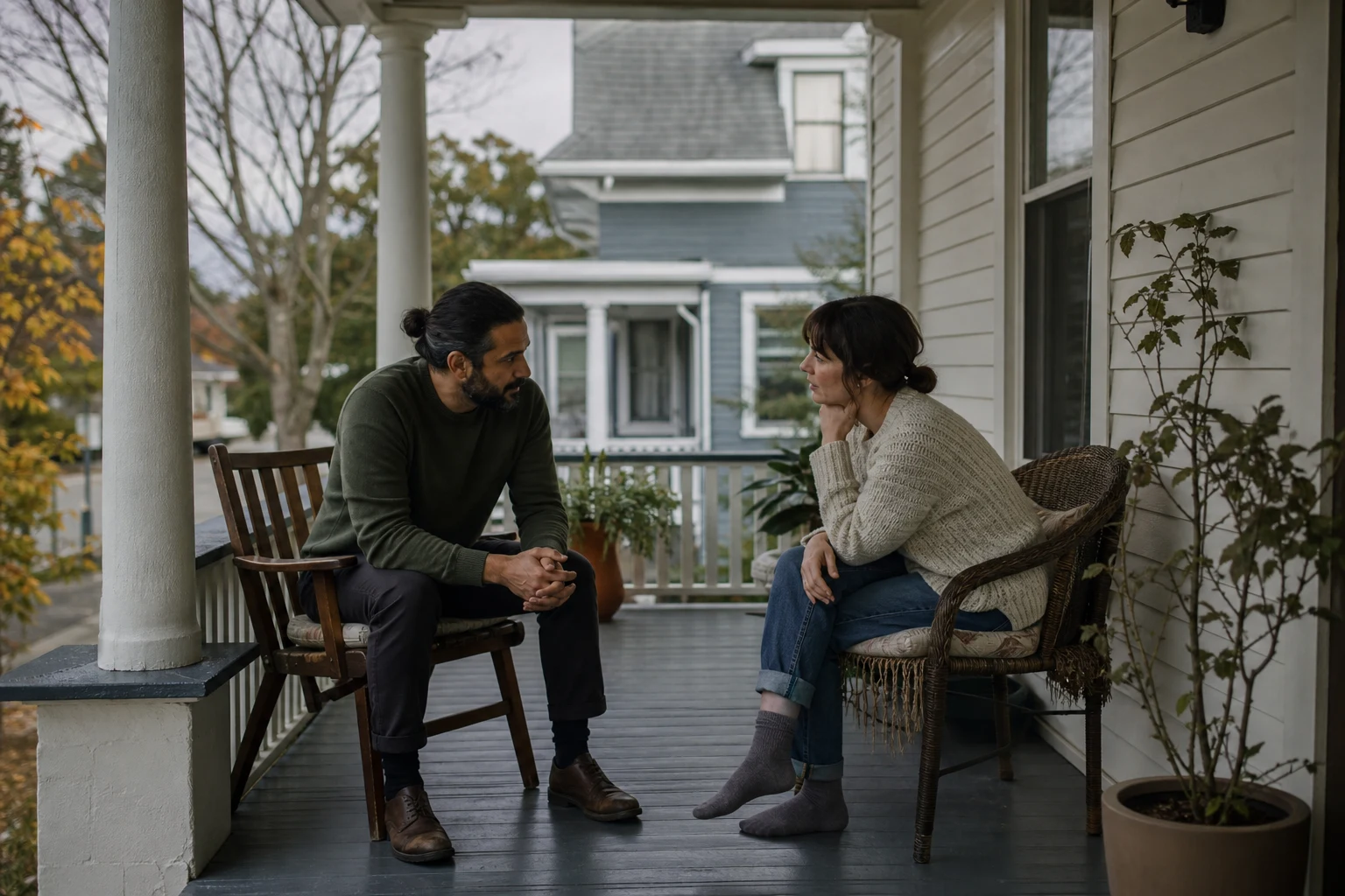 A couple pauses for an honest conversation about overfunctioning and loss of self.
