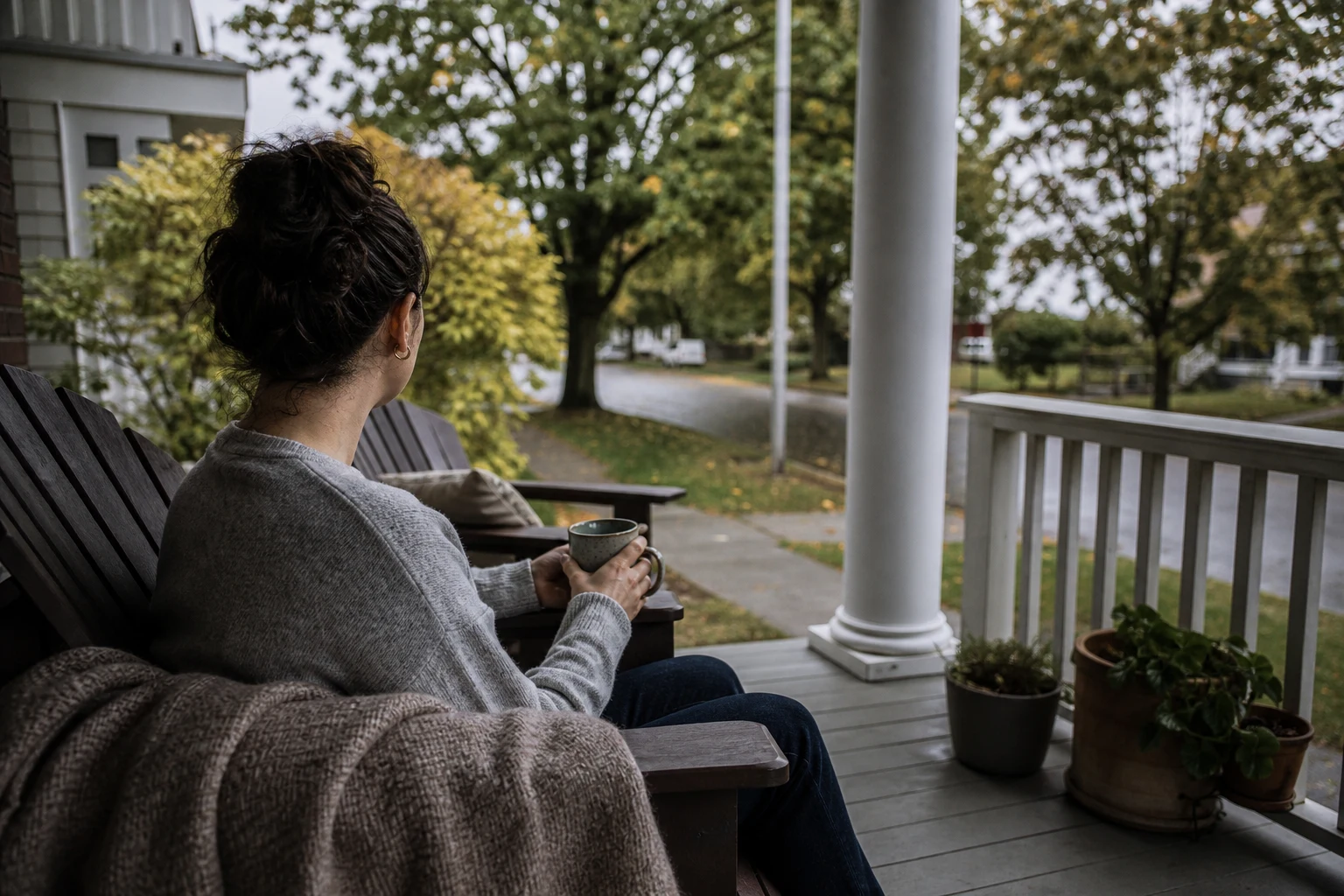 A person closes a dating app and takes a restorative walk away from the phone.