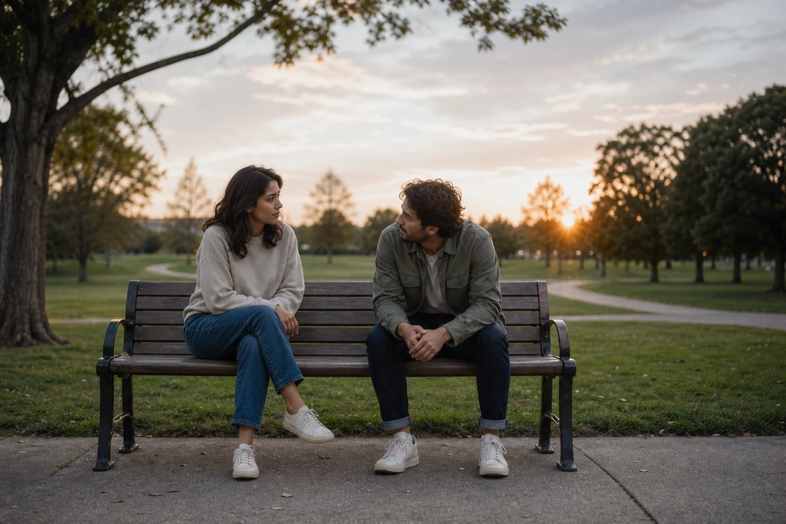 A couple pauses for an honest conversation about an apology and repair.