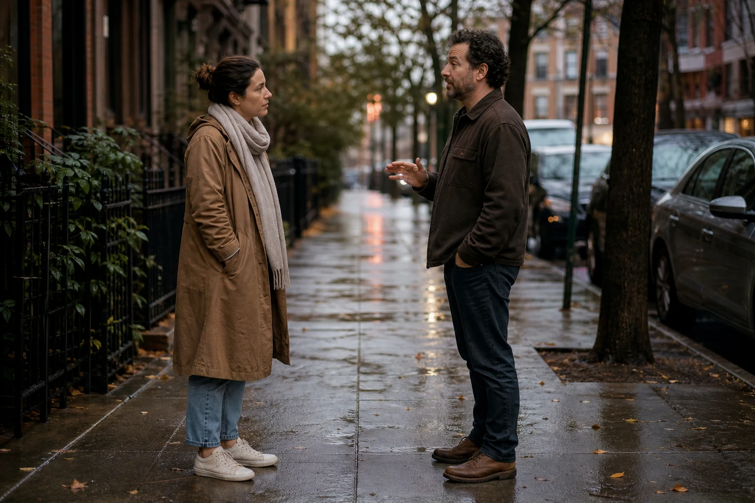 A couple pauses for an honest conversation about marital disconnection.
