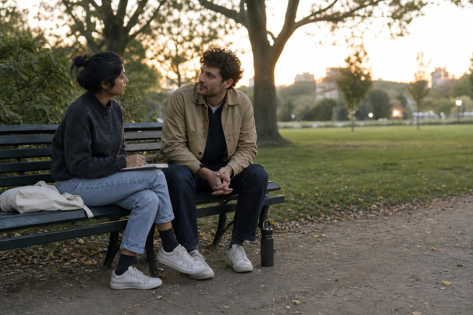 Former partners meet for a careful conversation with notes about what would need to change before reconciling.