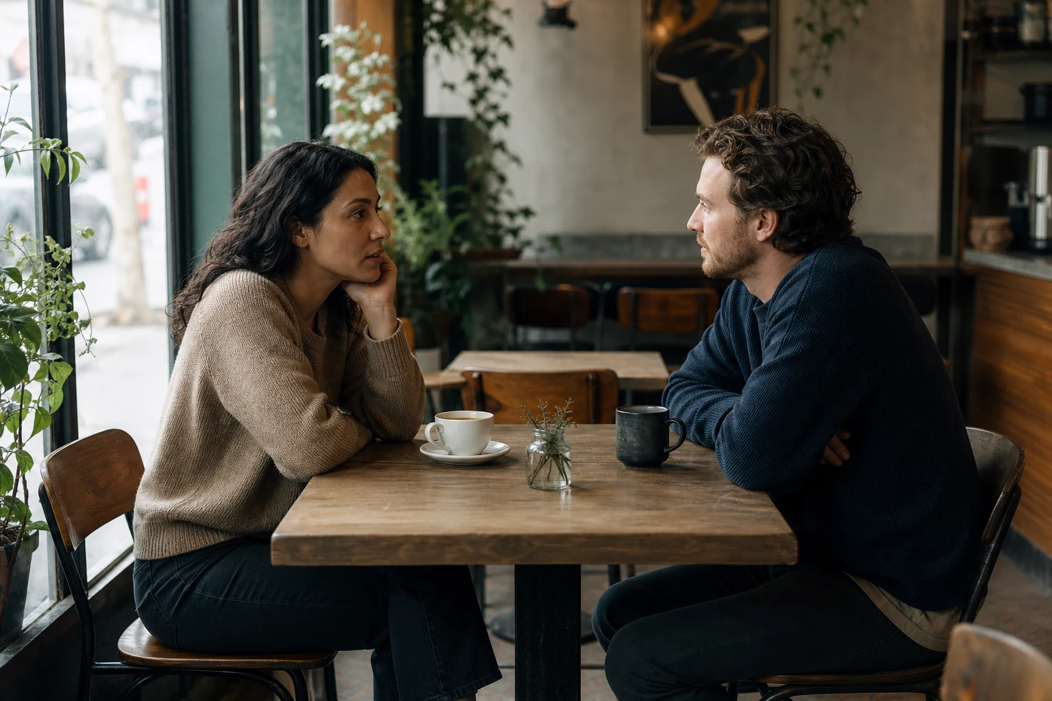 A couple pauses for an honest conversation about relationship cheating agreements.